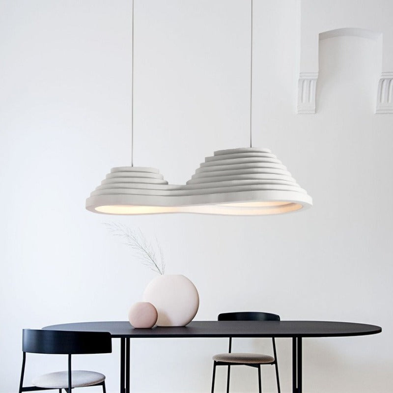Royelux Organic Modern Pendant Light-Wavy White LED Ceiling Lamp
