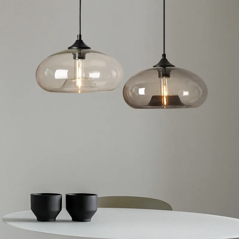 Rayvia Modern Red Colored Glass Pendant Light Hanging Kitchen Dining Fixture