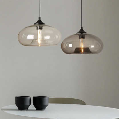Rayvia Modern Red Colored Glass Pendant Light Hanging Kitchen Dining Fixture