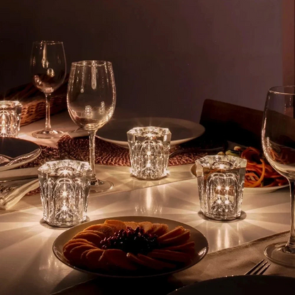 LuxRoyale Crystal Diamond Accent Lamp Rechargeable LED Tabletop Decor