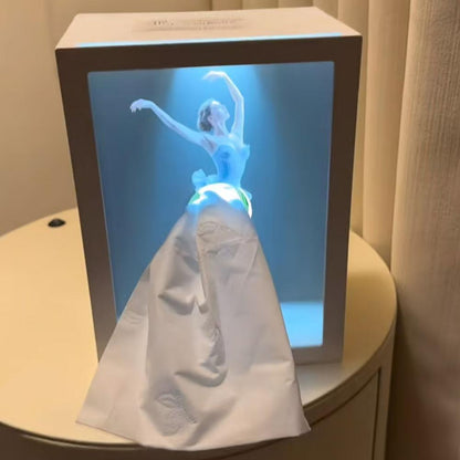 LuxRoyale Enchanting Ballerina Tissue Box with LED Light – Elegant Dance Illusion Decor-Royale Basic