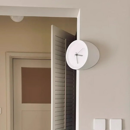 Royelux Contemporary Orange Wall Clock with Architectural Corner Fit