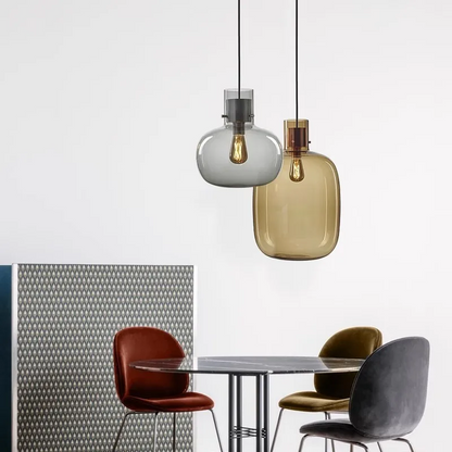 Royelux Modern Nordic Glass Globe Pendant Light - Kitchen Island & Dining Room Hanging Lamp