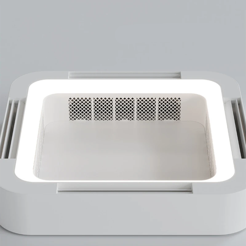 RoyaleGlow Flush Mount Bladeless Ceiling Fan With LED Light And Remote