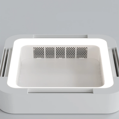 RoyaleGlow Flush Mount Bladeless Ceiling Fan With LED Light And Remote