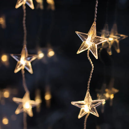 Lumora StarString LED Star Curtain Lights - Enchanting Holiday Decor