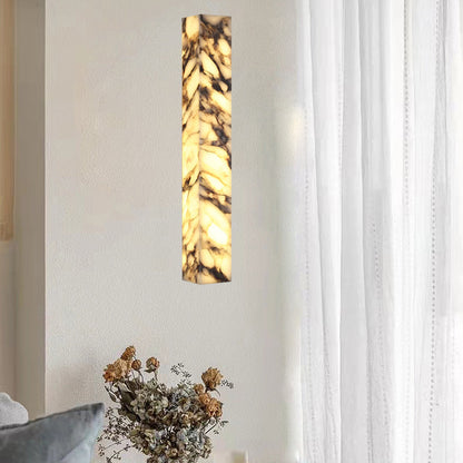 Royelux Marble & Aged Brass Wall Sconce | Modern Cloudstone 2-Light G9 Fixture