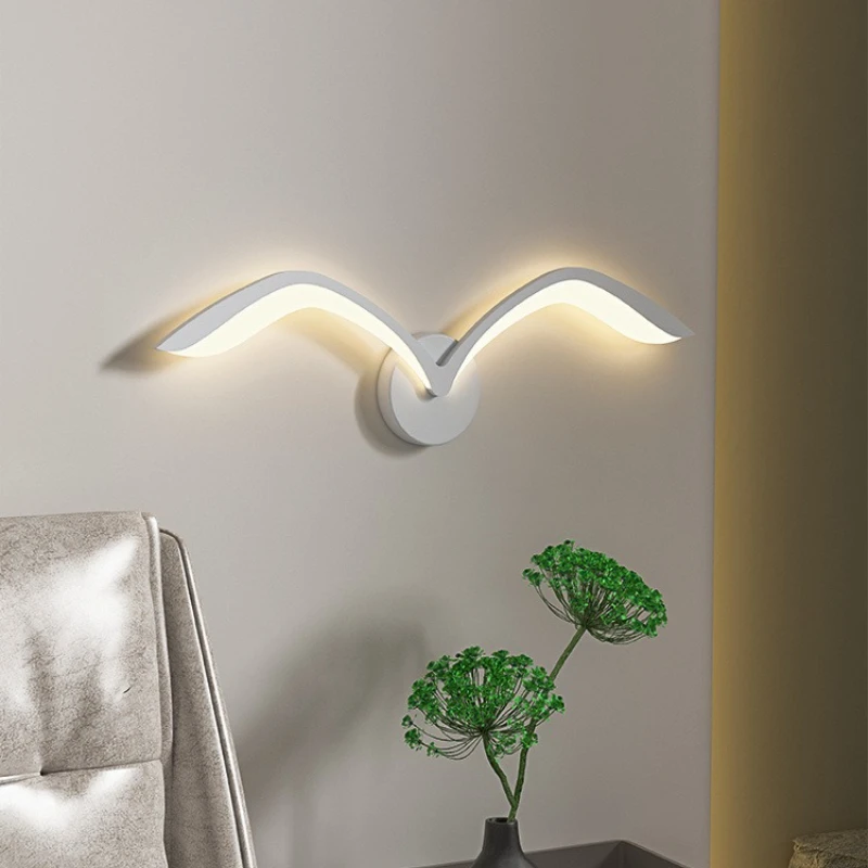 Lumora Nordic Seagull LED Wall Sconce - Modern Minimal Wing Design, Wall-Mounted