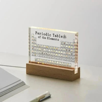 Royaleva Acrylic Periodic Table with Wooden Light Base
