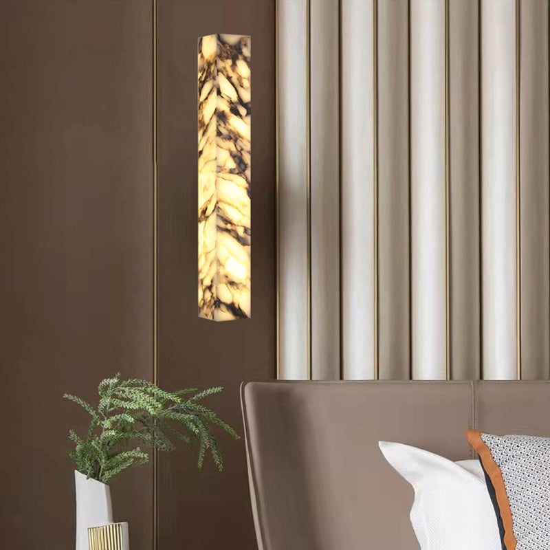 Royelux Marble & Aged Brass Wall Sconce | Modern Cloudstone 2-Light G9 Fixture