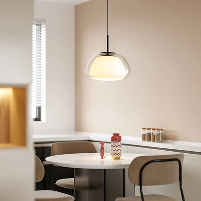 Lumora Amber Glass Designer Pendant Light with Adjustable Cable