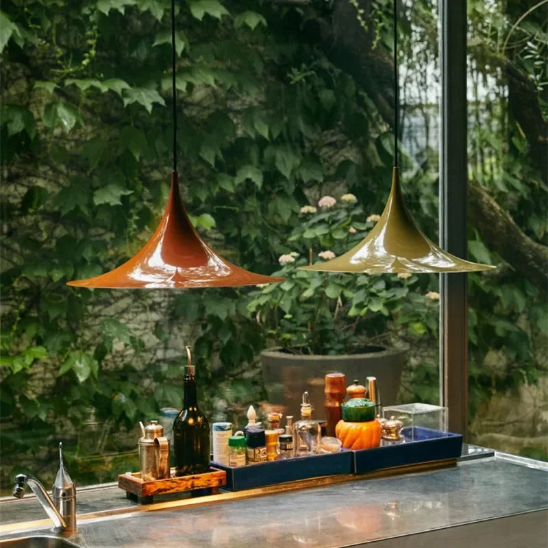 RoyaleGlow Modern Minimalist Cone Pendant Light - Metal Spire Hanging Lamp