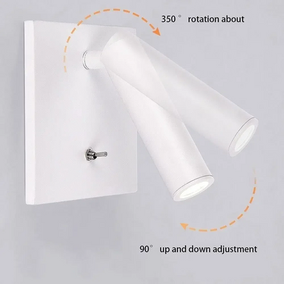 Royelux Modern Adjustable LED Recessed Wall Sconce with Integrated Switch for Bedroom Reading Light