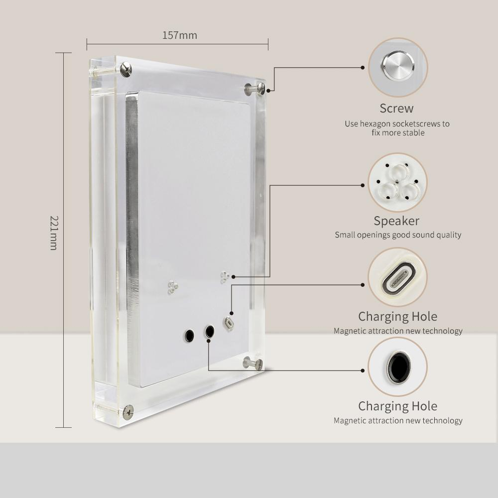 Royaleva Motion Video Frame – Acrylic Digital Display, Customizable & Rechargeable - 5inches / Plug