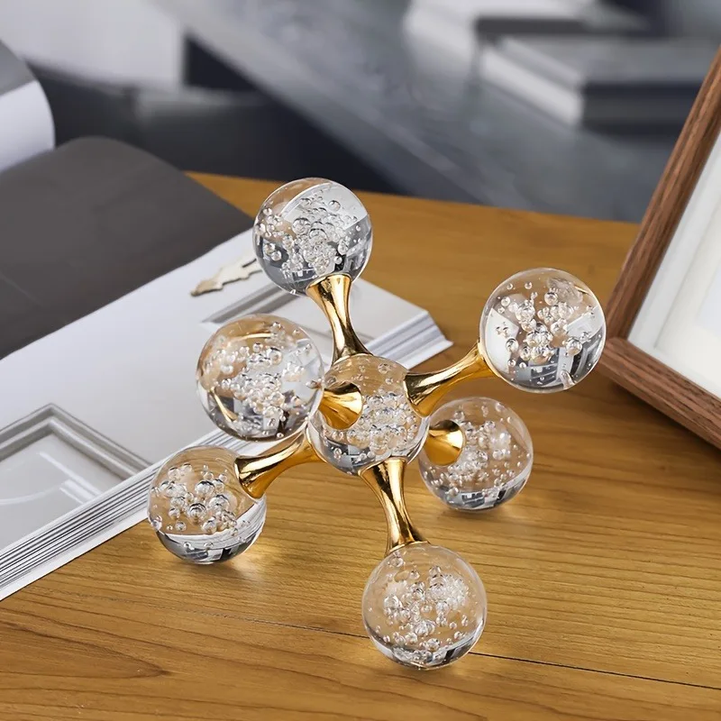 Royaleva Gold Glass Bubble Desk Sculpture Paperweight