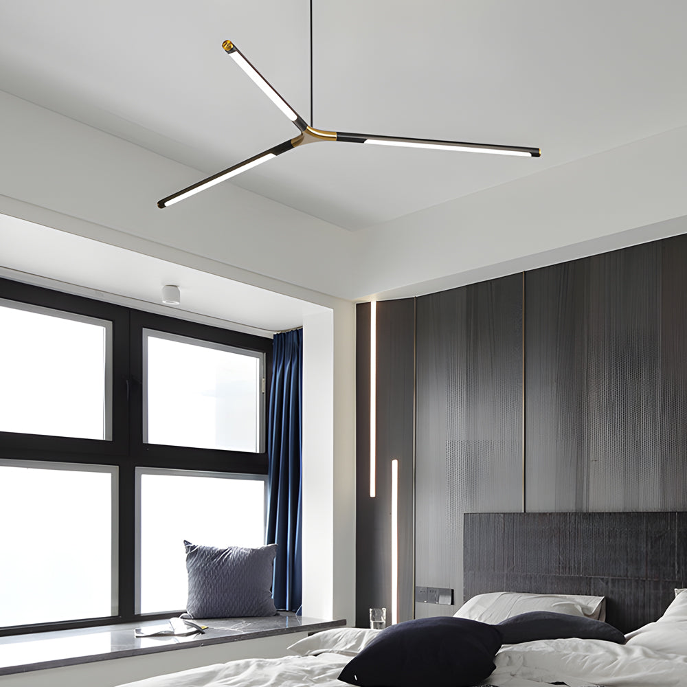 3/8-Light LED Dimmable Linear Sputnik Chandelier for Living Room 0