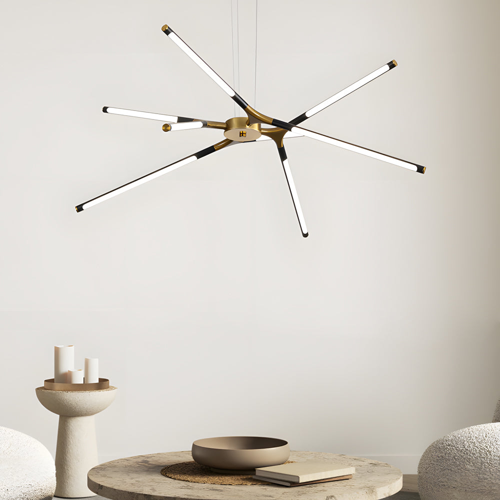 3/8-Light LED Dimmable Linear Sputnik Chandelier for Living Room 1