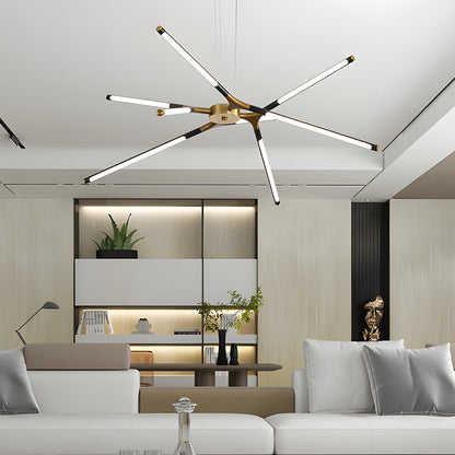 3/8-Light LED Dimmable Linear Sputnik Chandelier for Living Room 2
