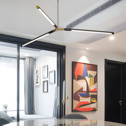 3/8-Light LED Dimmable Linear Sputnik Chandelier for Living Room 3