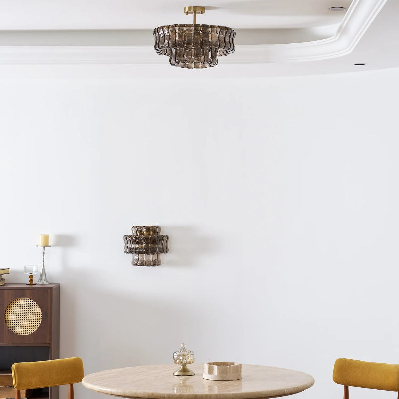 RoyaleGlow Murano Glass Semi Flush Mount Ceiling Light Fixture