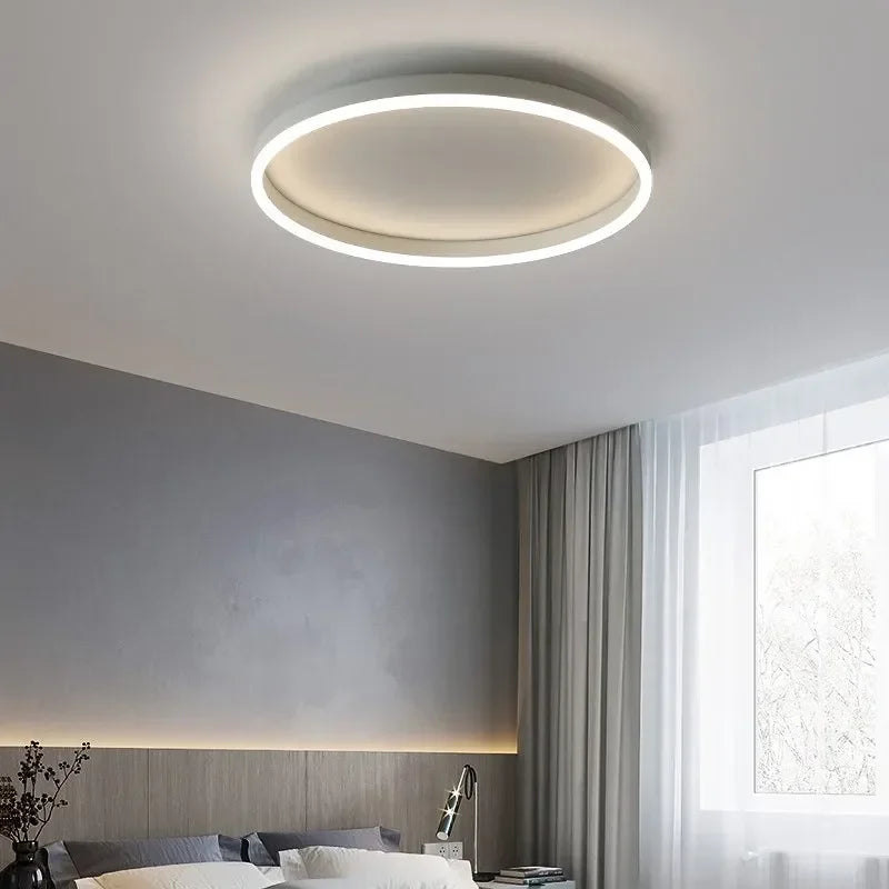 Royelux Modern Dimmable Round LED Flush Mount Ceiling Light with Remote Control