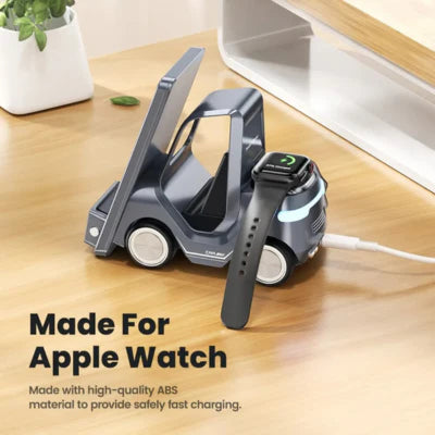 Royaleva 5-in-1 Forklift Design Wireless Charger with Alarm Clock and Night Light