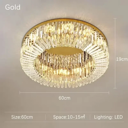 RoyaleGlow Luxury Crystal Ring Chandelier for Living Room & Dining Room Lighting