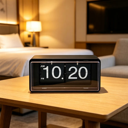 Lumora Modern Retro Desk Flip Clock with Automatic Page Display