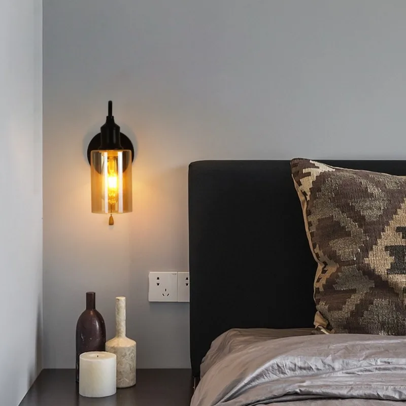 Lumora Modern Industrial Wall Sconce - Adjustable Dimmable Glass Pendant Fixture