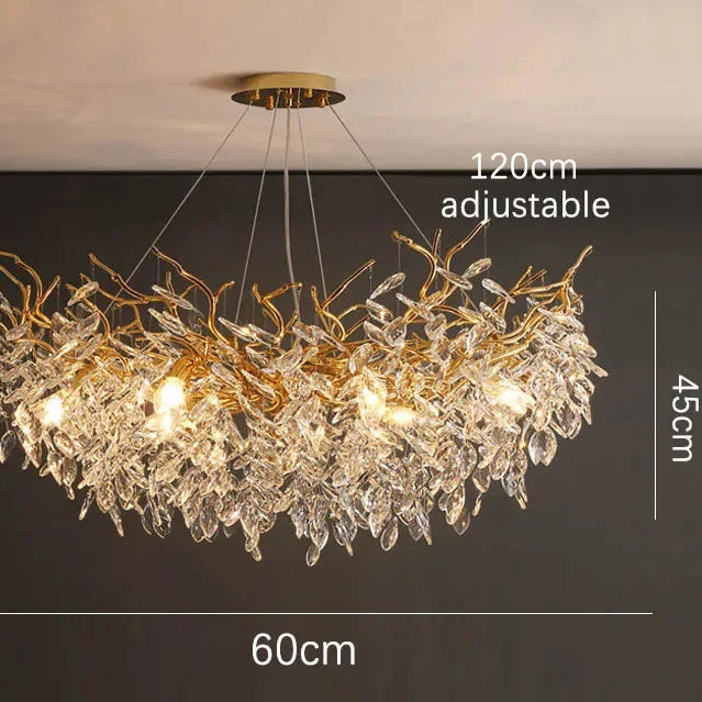 Royelux Modern Crystal Chandelier-Gold Branch Luxury Ceiling Light Fixture