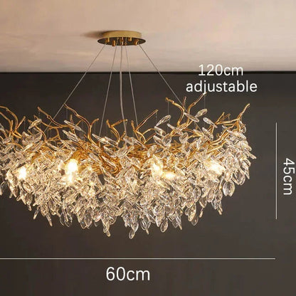 Royelux Modern Crystal Chandelier-Gold Branch Luxury Ceiling Light Fixture