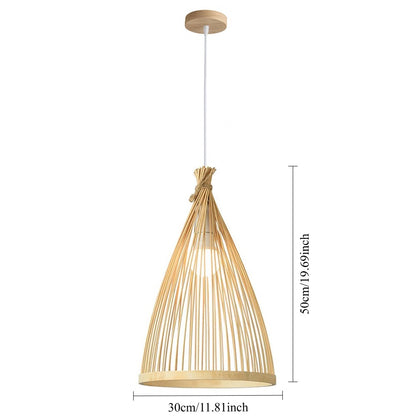 Royelux Artisan Tapered Bamboo Pendant Light for Organic Decor