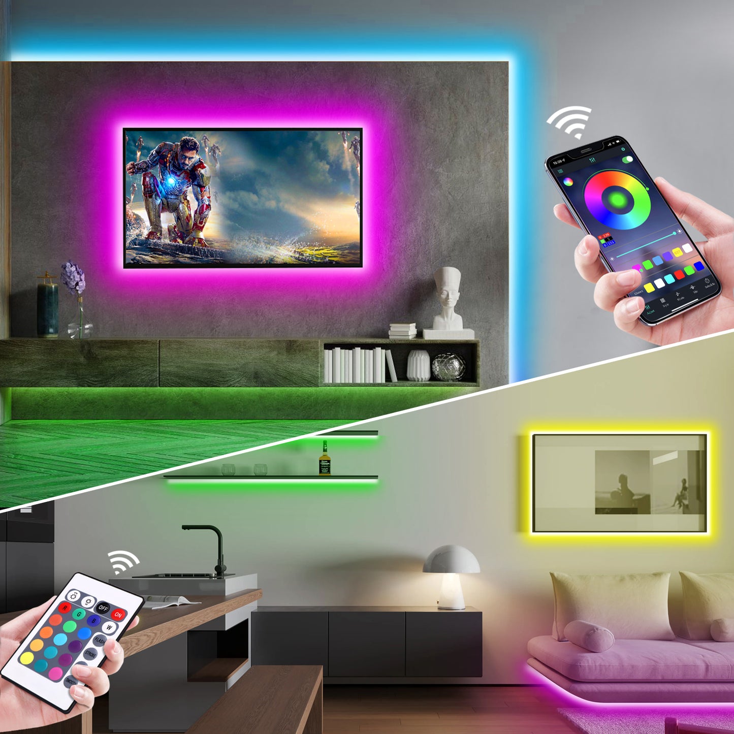 Royelux RGB Neon LED Strip Lights with App Control & Music Sync