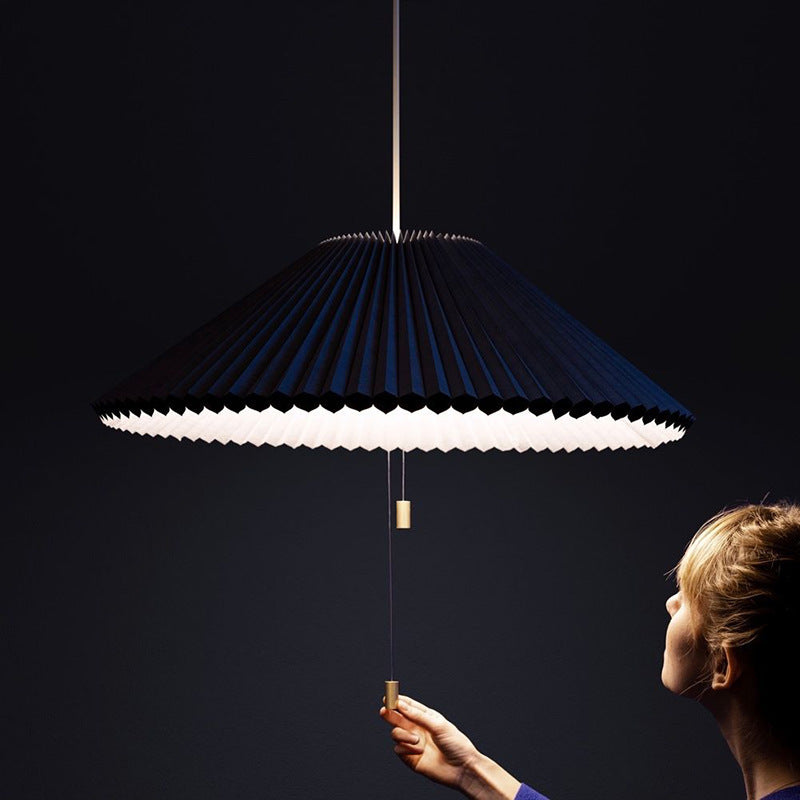 Royelux Pleated LED Pendant Light-Dimmable Modern Accordion Ceiling Fixture