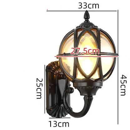 RoyaleGlow Bronze Outdoor Wall Sconce - Vintage Style Porch Light with Clear Glass Shade
