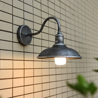 Royaleva Industrial Matte Black Metal Wall Sconce with Exposed Bulb
