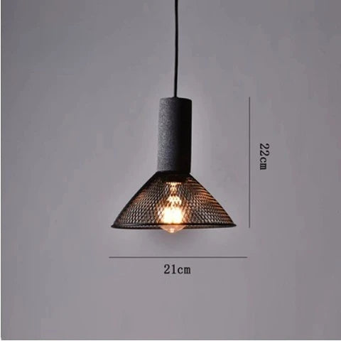 Royelux Industrial Concrete & Metal Pendant Light Fixture with Amber Glass Shade