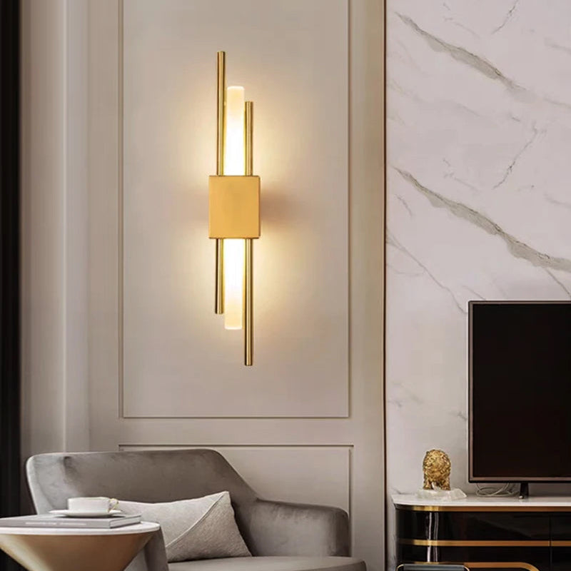 RoyaleGlow Modern LED Wall Sconce Light Fixture-Gold Nordic Indoor Lamp for Bedroom