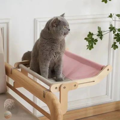 Royaleva Wooden Cat Hammock Bed - Stylish Elevated Lounger