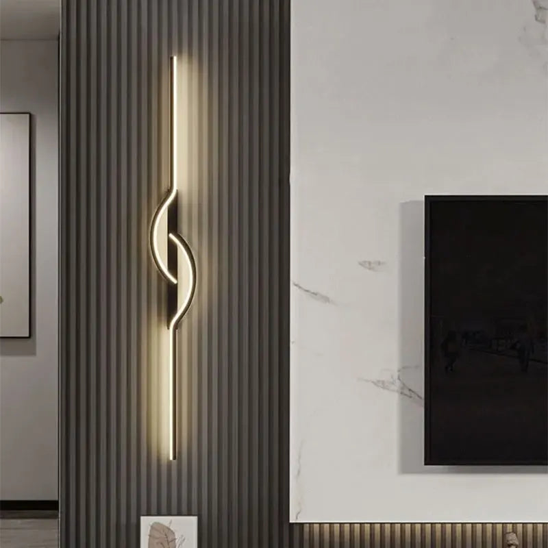 RoyaleGlow Modern Black LED Wall Sconce with Dimmable Ambient Lighting