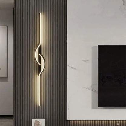 RoyaleGlow Modern Black LED Wall Sconce with Dimmable Ambient Lighting