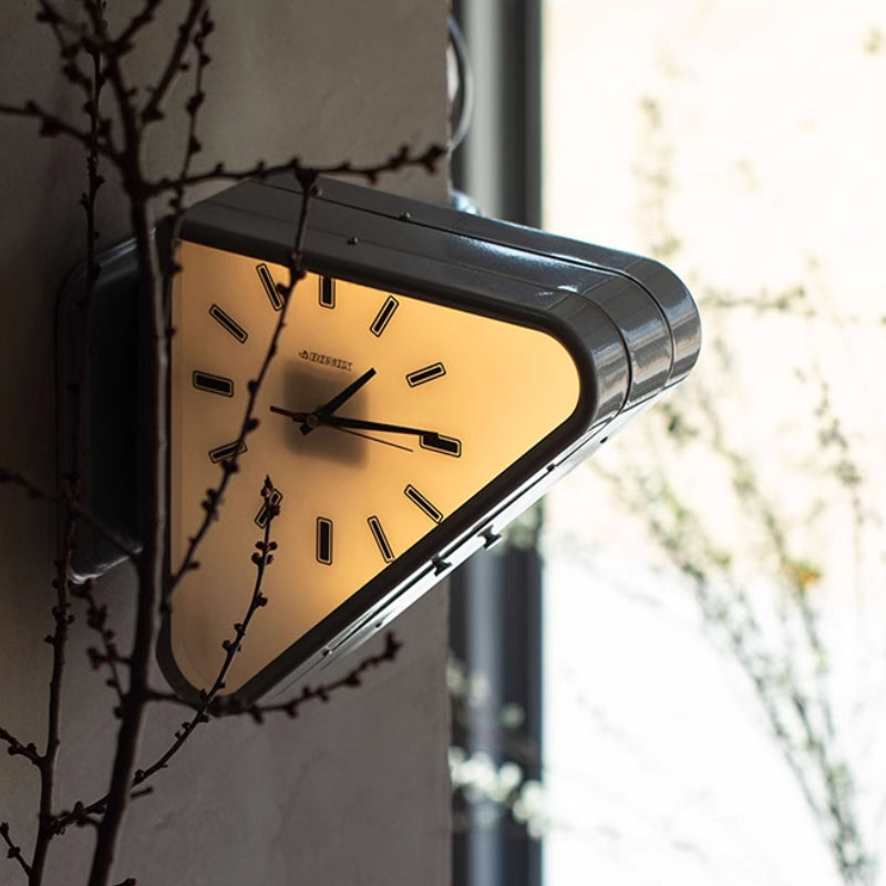 Royelux Modern Dual-Sided Geometric Metal Wall Clock | Premium Architectural Statement Decor