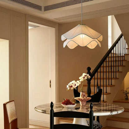 LuxRoyale Serene Fabric Tiered Ceiling Pendant Light for Modern Home Decor