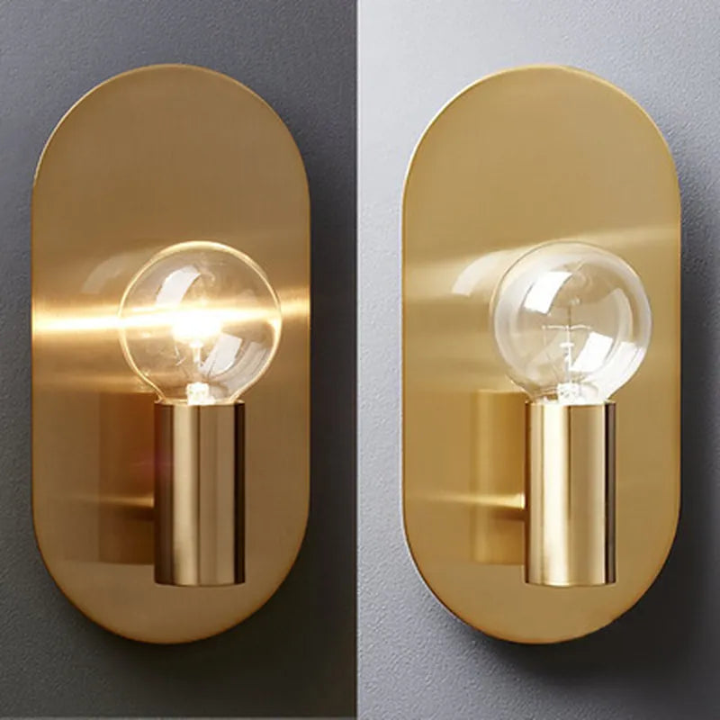 RoyaleGlow Modern Oval Gold Wall Sconce-Minimalist LED Light Fixture