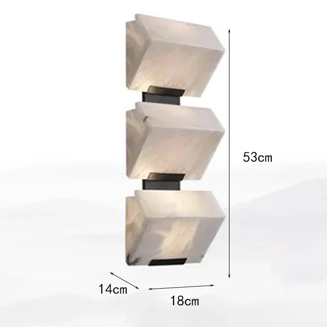 RoyaleGlow Alabaster Wall Sconce Modern Stone Lighting Fixture for Staircase and Entryways