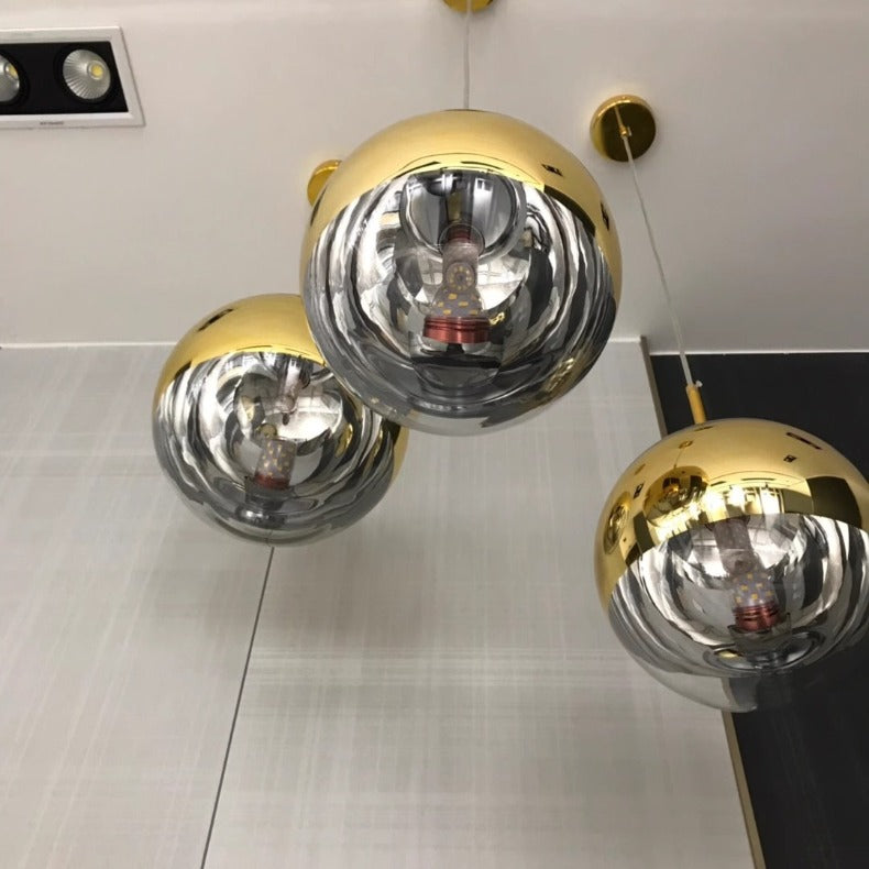 Royelux Modern Silver Glass Globe Pendant Light Cluster For Dining Room