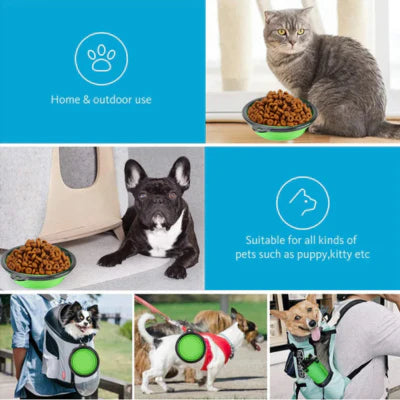 Royaleva 2in1 Collapsible Pet Water Bottle and Feeder