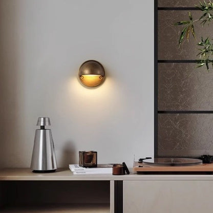 Royelux Modern Half-Moon Wall Sconce - Brushed Brass Industrial Downlight