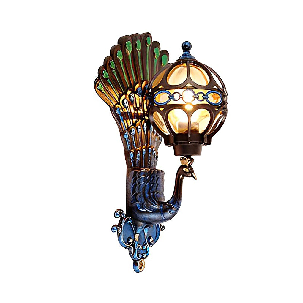 Luxora - European Style Retro Peacocks Waterproof Outdoor Wall Light - Colorful