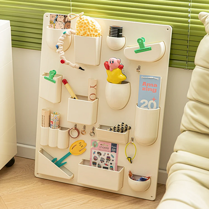 LuxRoyale 15-Slot Wall Organizer - Modern Modular Storage Rack with Hooks for Home & Office